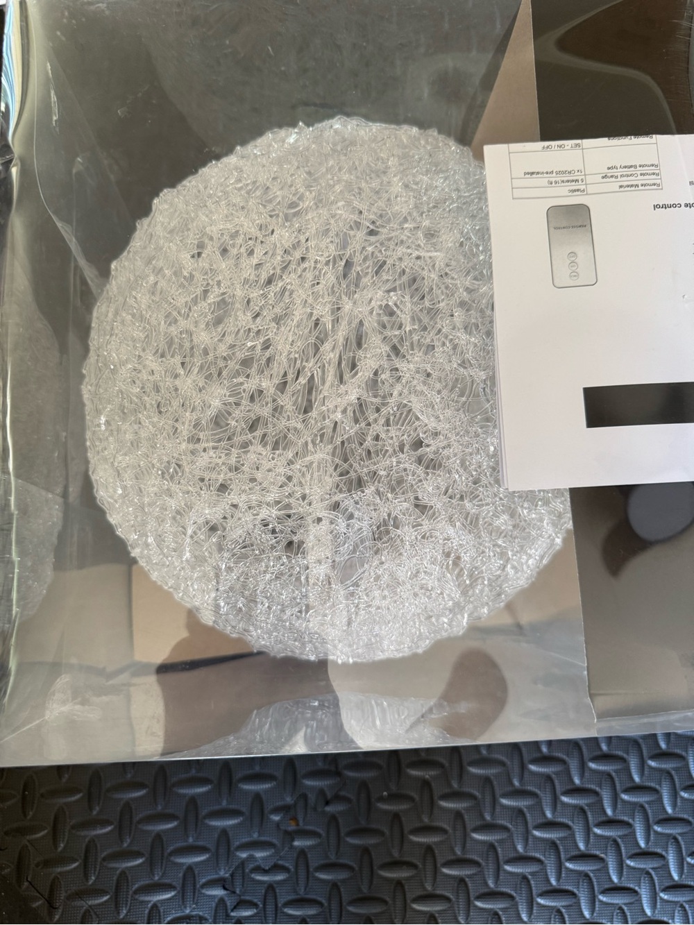 12” clear acrylic sphere led lamp with remote indoor/outdoor NWT